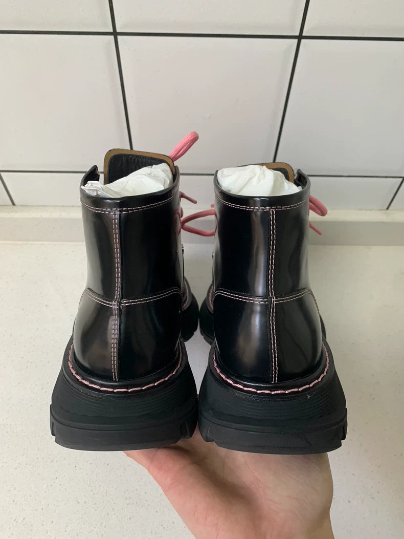 Alexander McQueen Black Pink Martin Boots