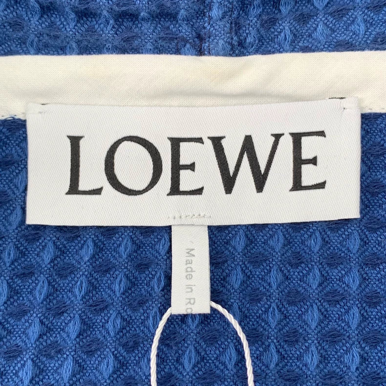 Loewe Blue Hoodie with Tassels and Embroidery
