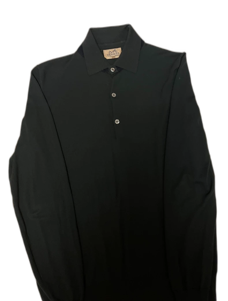 Hermes Knit Polo Shirt in Dark Green