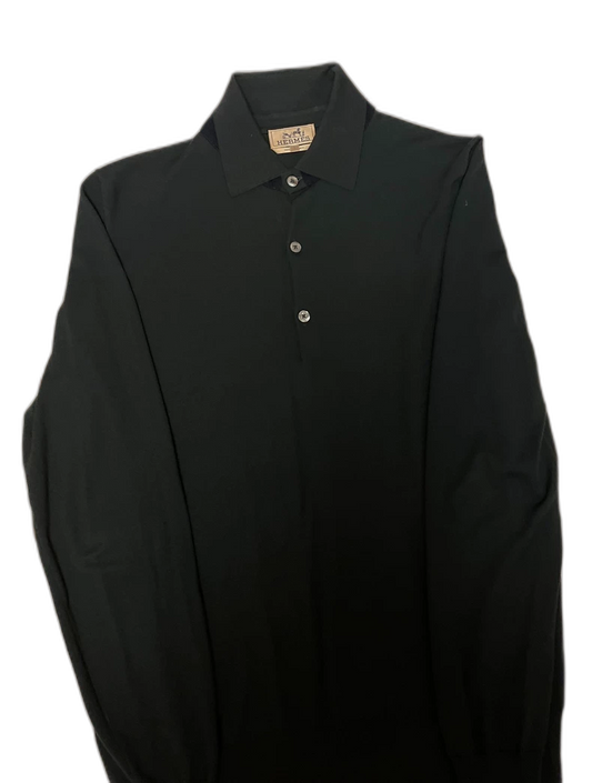 Hermes Knit Polo Shirt in Dark Green
