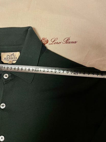 Hermes Knit Polo Shirt in Dark Green