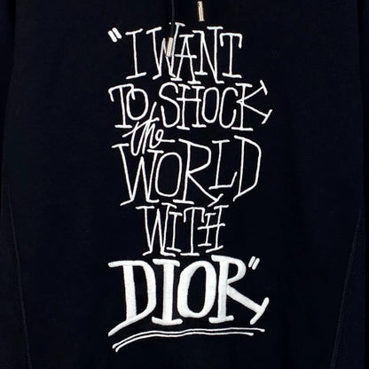 Dior Black Logo Embroidered Hoodie