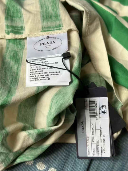 Prada Short Sleeve Striped Top