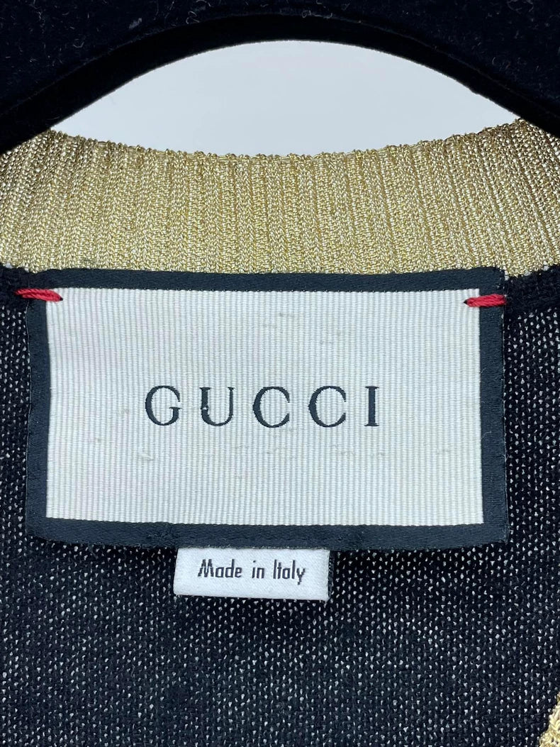 Gucci Short Sleeve Black Knit Top