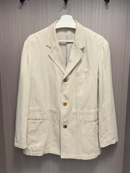 Ivory White Drawstring Jacket by Yohji Yamamoto