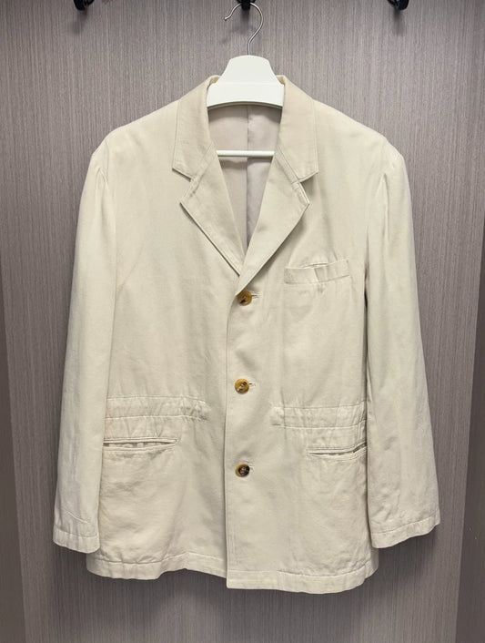 Ivory White Drawstring Jacket by Yohji Yamamoto