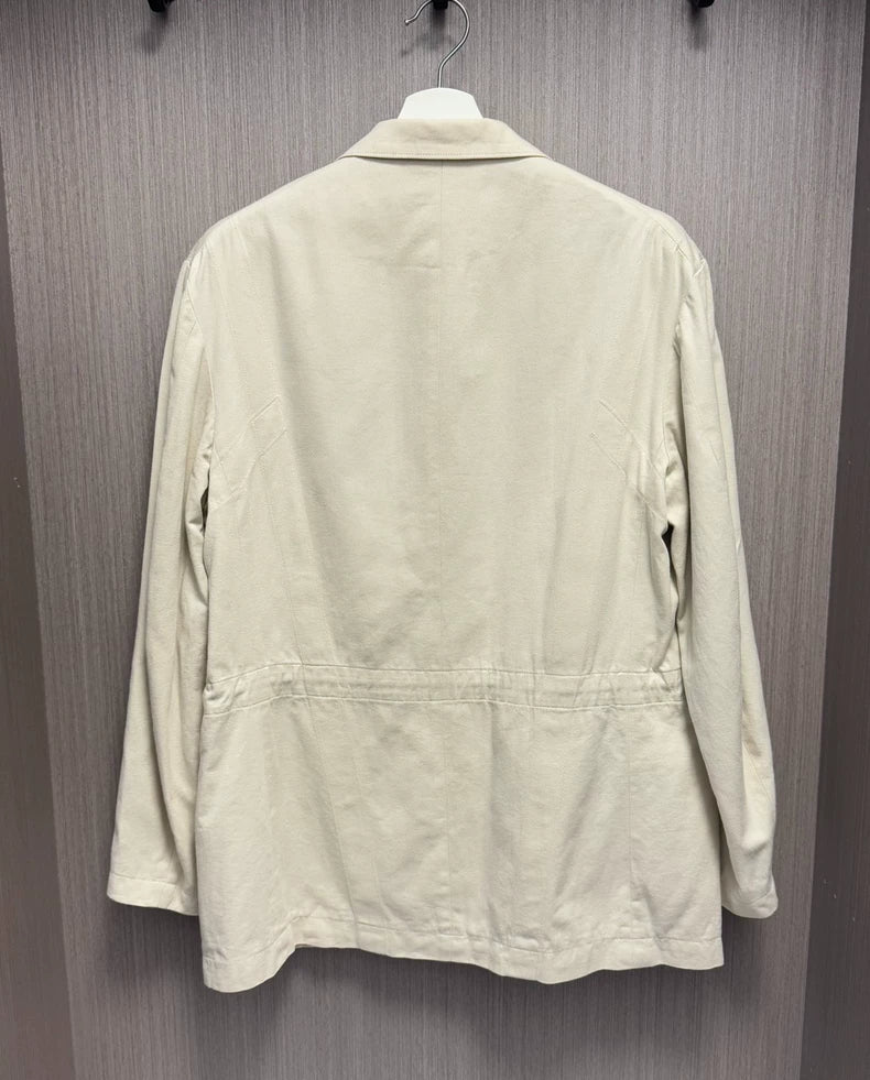 Ivory White Drawstring Jacket by Yohji Yamamoto