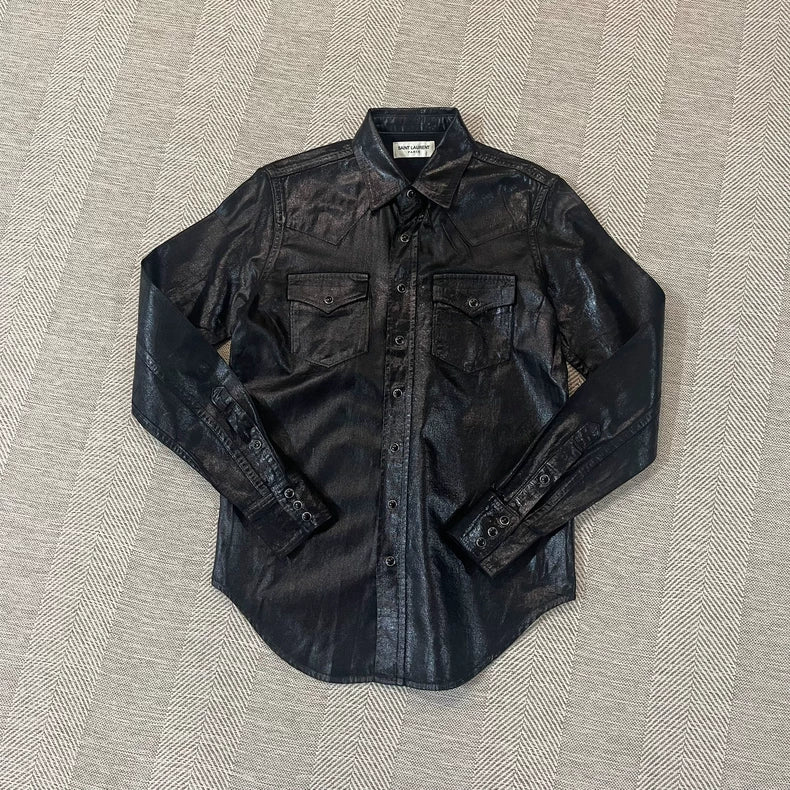 Saint Laurent Rare Glossy Shirt Jacket
