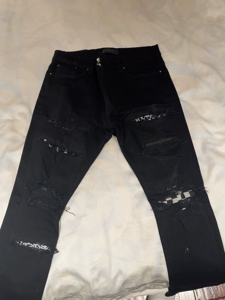 Amiri Patchwork Destruction Denim Pants Size 34