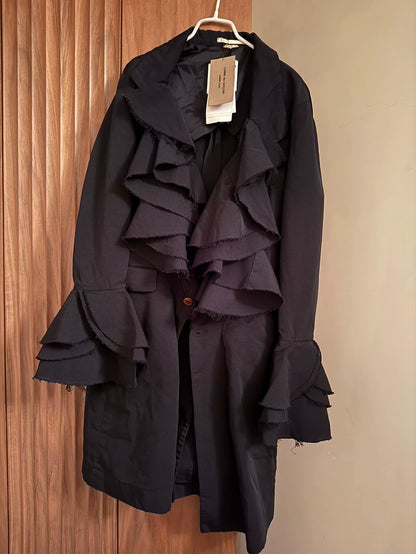 Comme des Garcons Ruffled Long Trench Coat