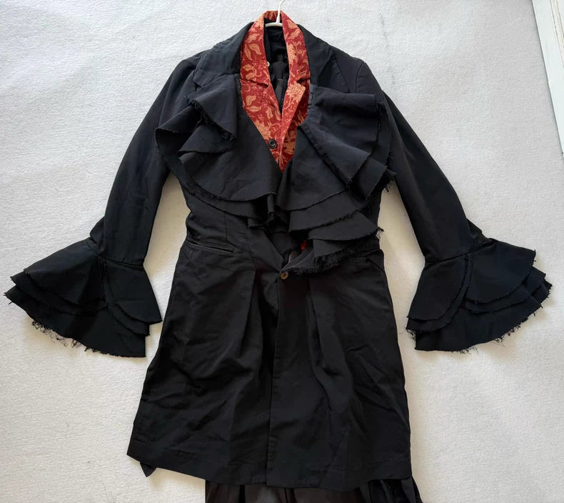 Comme des Garcons Ruffled Long Trench Coat