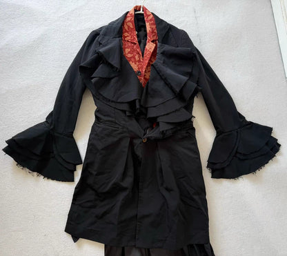 Comme des Garcons Ruffled Long Trench Coat