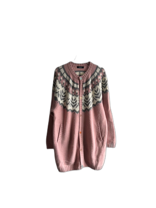 Pink Indian Style Knit Cardigan