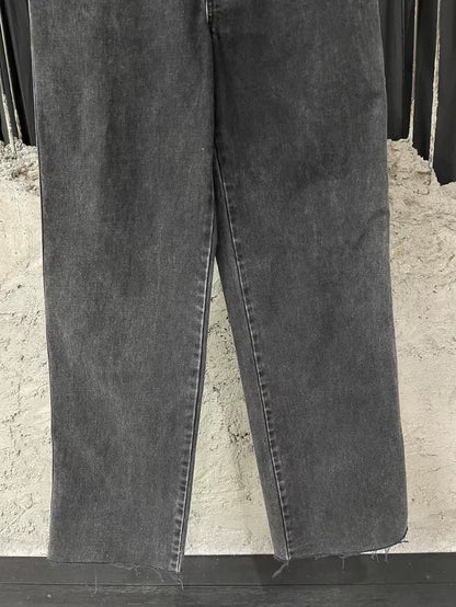 Stylish Gray Denim Pants by miumiu