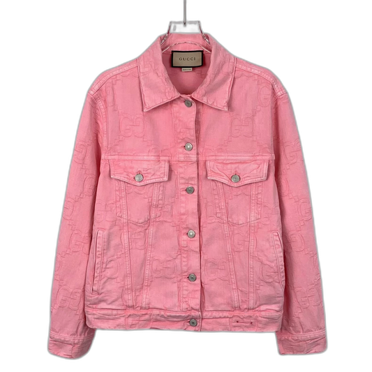 Pink Logo Denim Jacket from Gucci