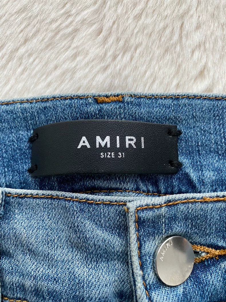 Amiri Blue Japanese Patchwork Denim Pants