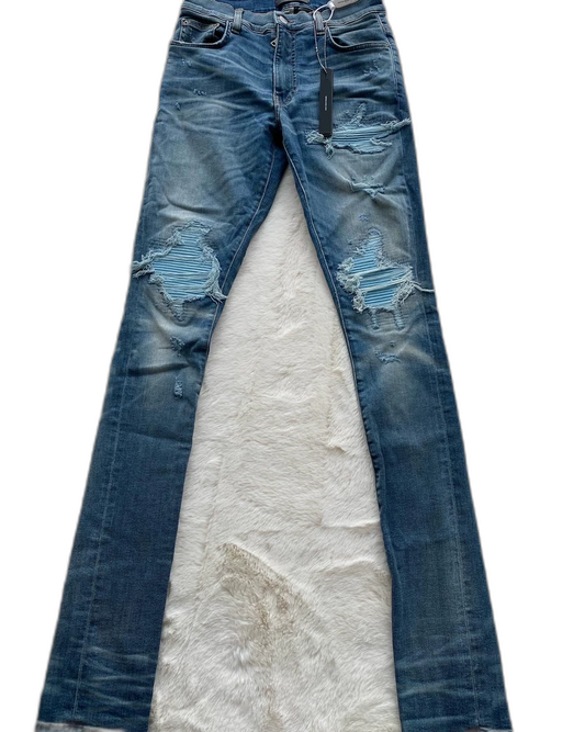 Amiri Distressed Blue Denim Jeans MX1 Style