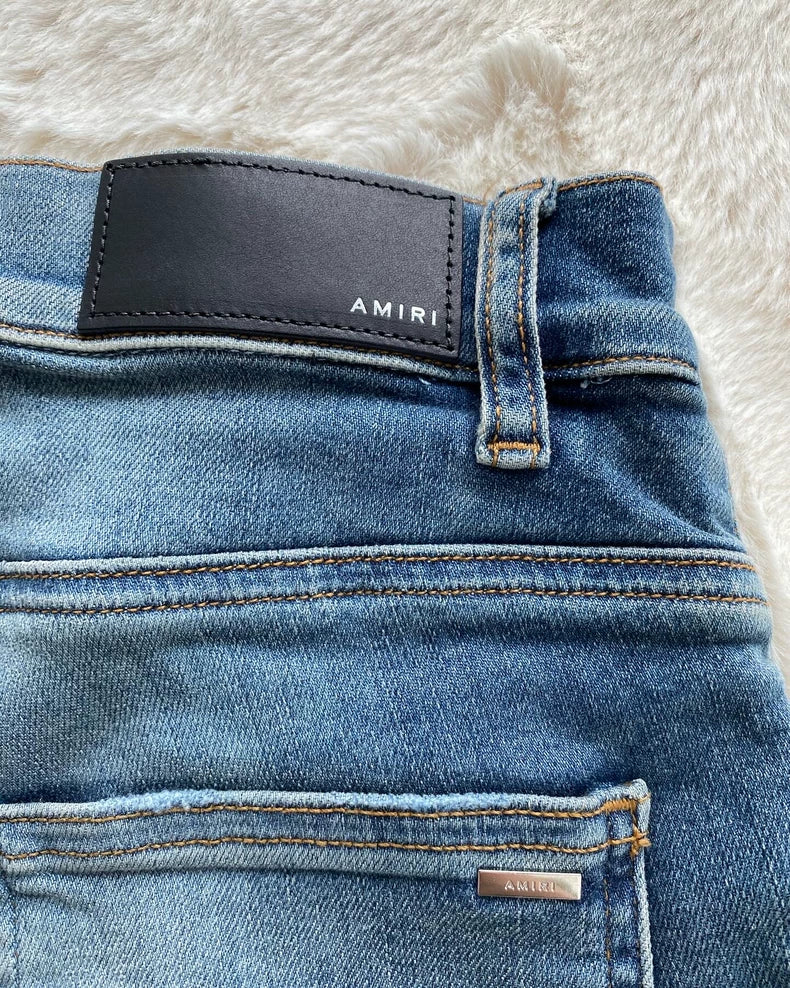 Amiri Distressed Blue Denim Jeans MX1 Style