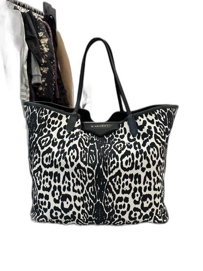 Givenchy Black White Leopard Print Tote Bag