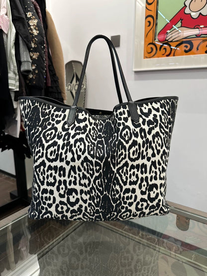 Givenchy Black White Leopard Print Tote Bag