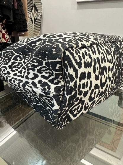 Givenchy Black White Leopard Print Tote Bag