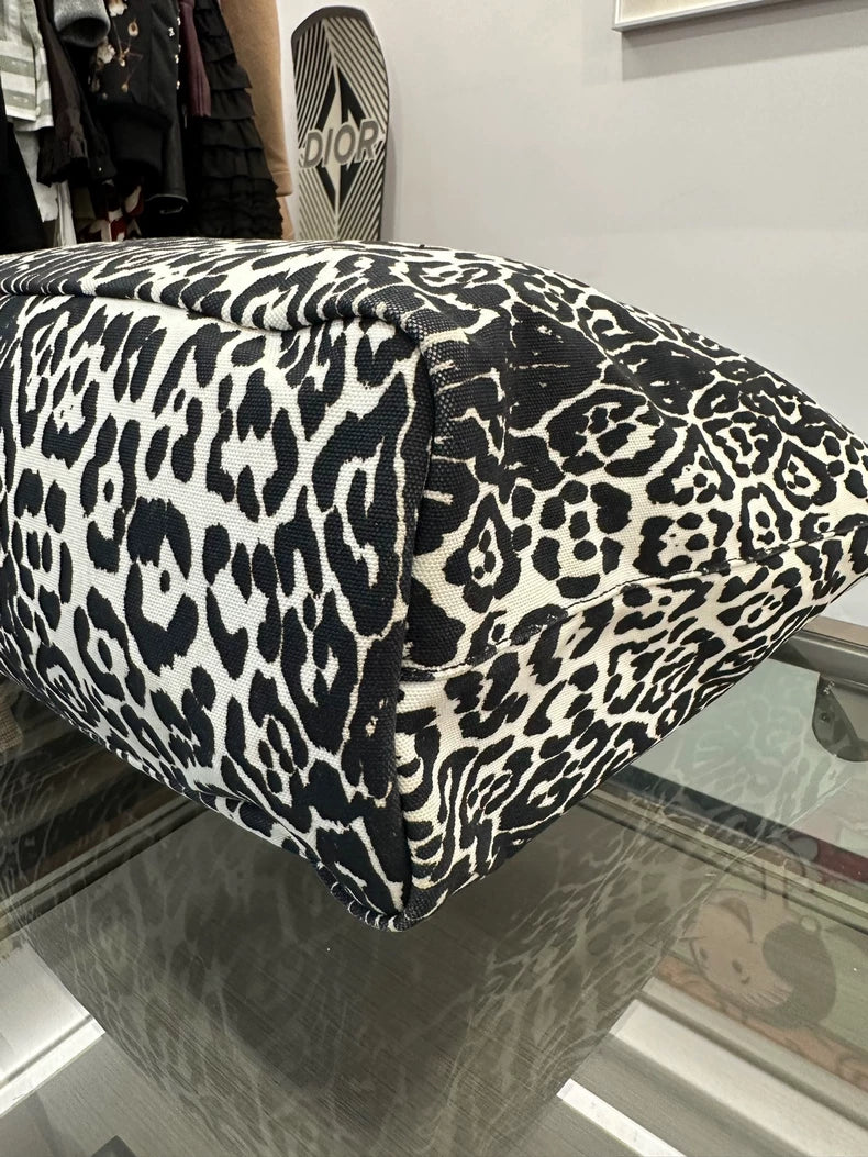Givenchy Black White Leopard Print Tote Bag