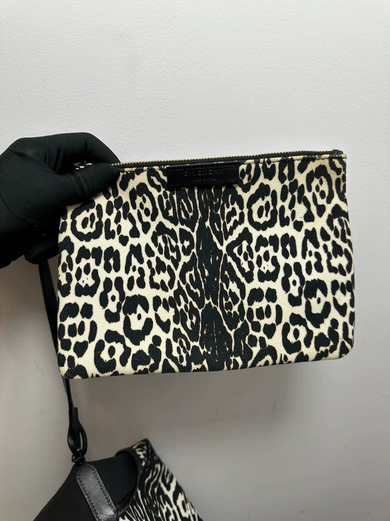 Givenchy Black White Leopard Print Tote Bag