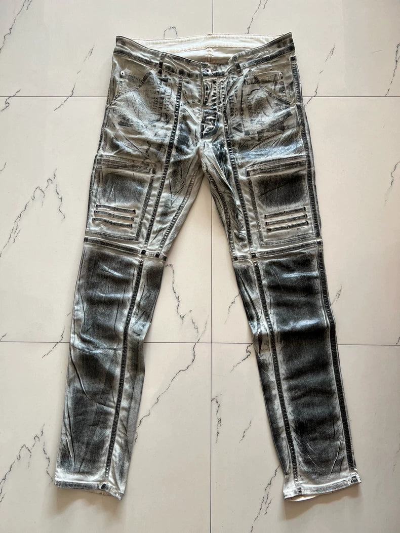 Rick Owens DRKSHDW White Waxed Pants