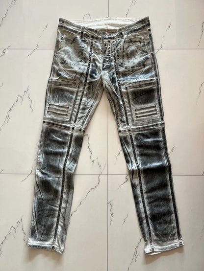 Rick Owens DRKSHDW White Waxed Pants