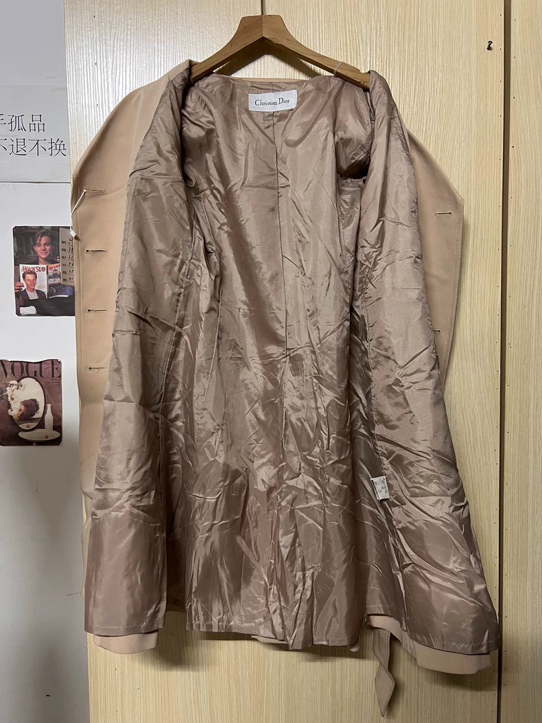 Vintage Dior Classic Khaki Double-Breasted Coat