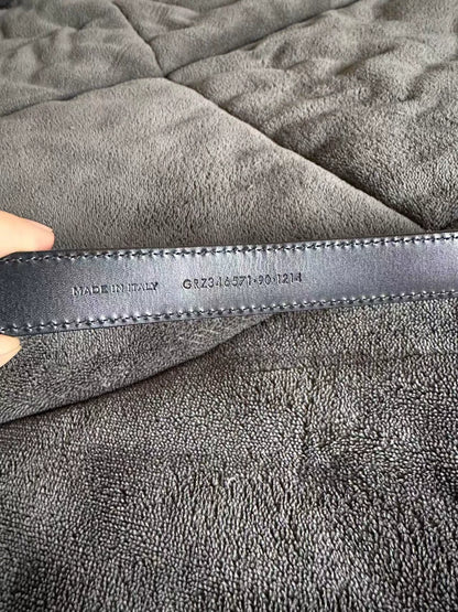 Saint Laurent Leopard Print Suede Belt