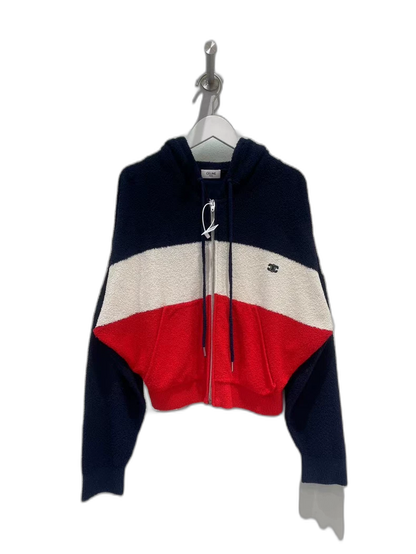 Celine Color Block Zip-Up Hooded Jacket