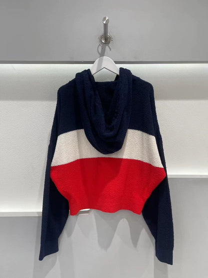 Celine Color Block Zip-Up Hooded Jacket