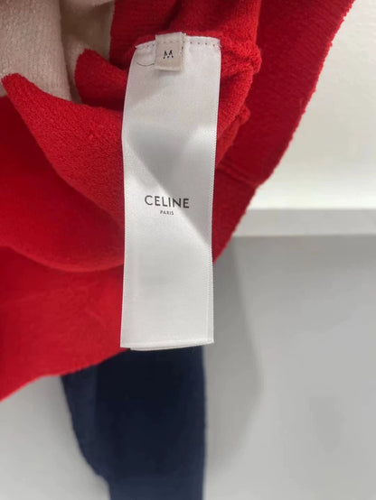 Celine Color Block Zip-Up Hooded Jacket