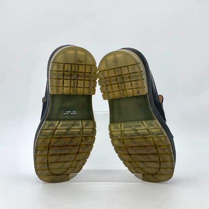 Black Leather Platform Loafers by Bottega Veneta