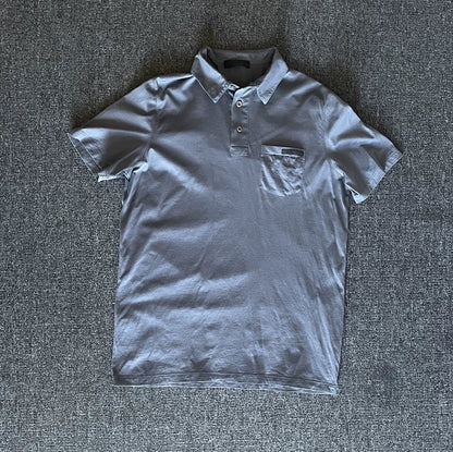 Prada Gray Short Sleeve Polo Shirt-yf