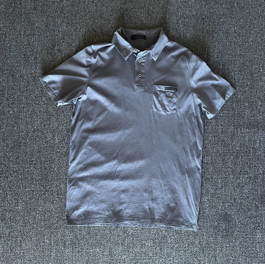 Prada Gray Short Sleeve Polo Shirt-yf