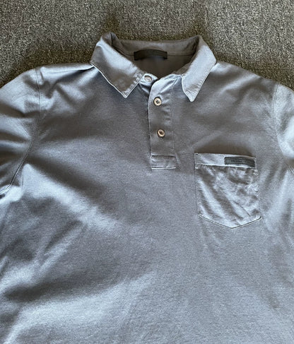 Prada Gray Short Sleeve Polo Shirt-yf