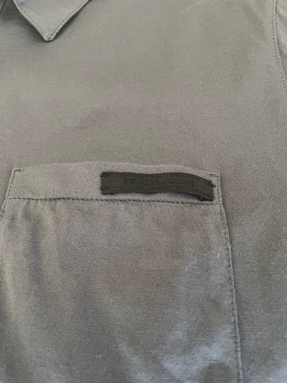 Prada Gray Short Sleeve Polo Shirt-yf