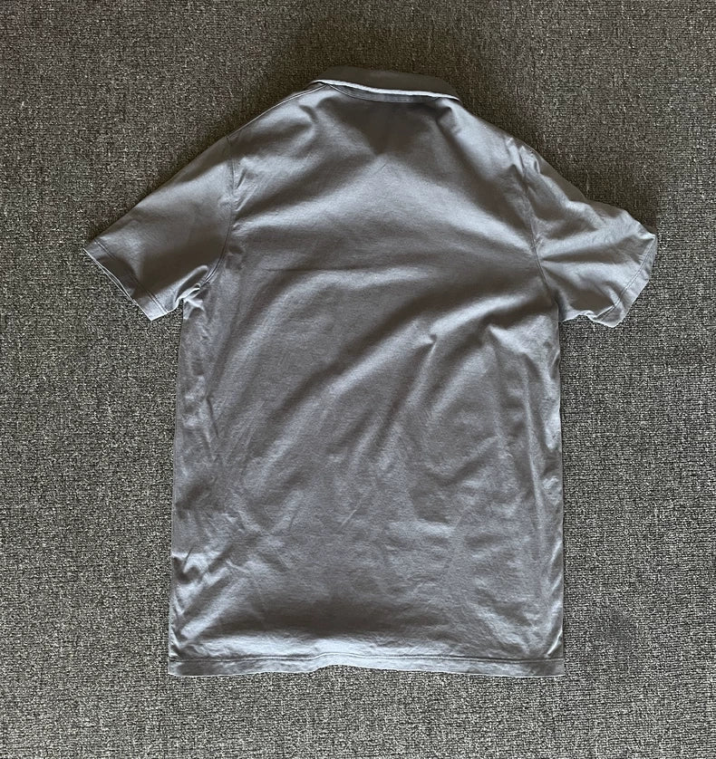 Prada Gray Short Sleeve Polo Shirt-yf