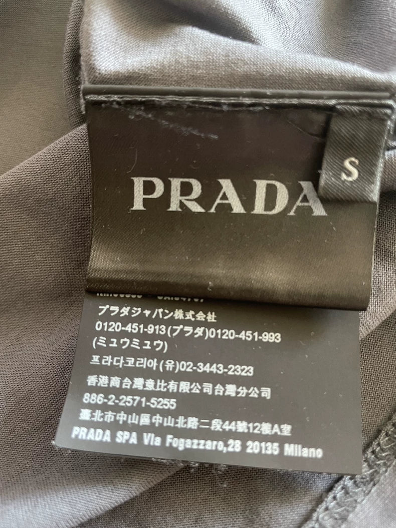 Prada Gray Short Sleeve Polo Shirt-yf