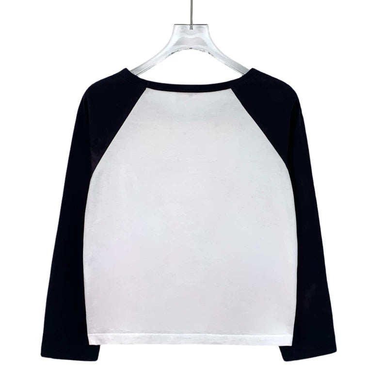 Celine Color Block Logo Long Sleeve T-Shirt