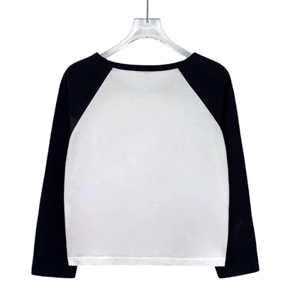 Celine Color Block Logo Long Sleeve T-Shirt