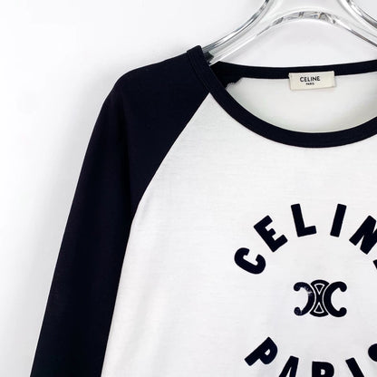 Celine Color Block Logo Long Sleeve T-Shirt
