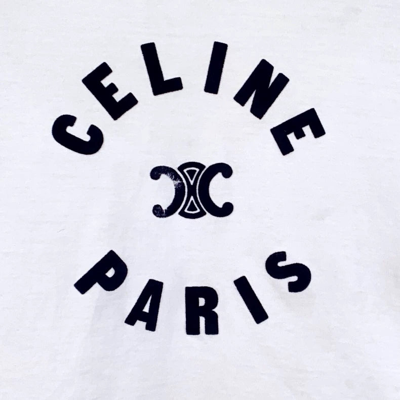 Celine Color Block Logo Long Sleeve T-Shirt