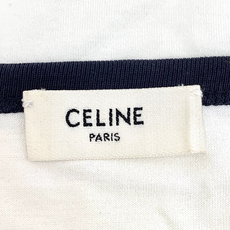Celine Color Block Logo Long Sleeve T-Shirt