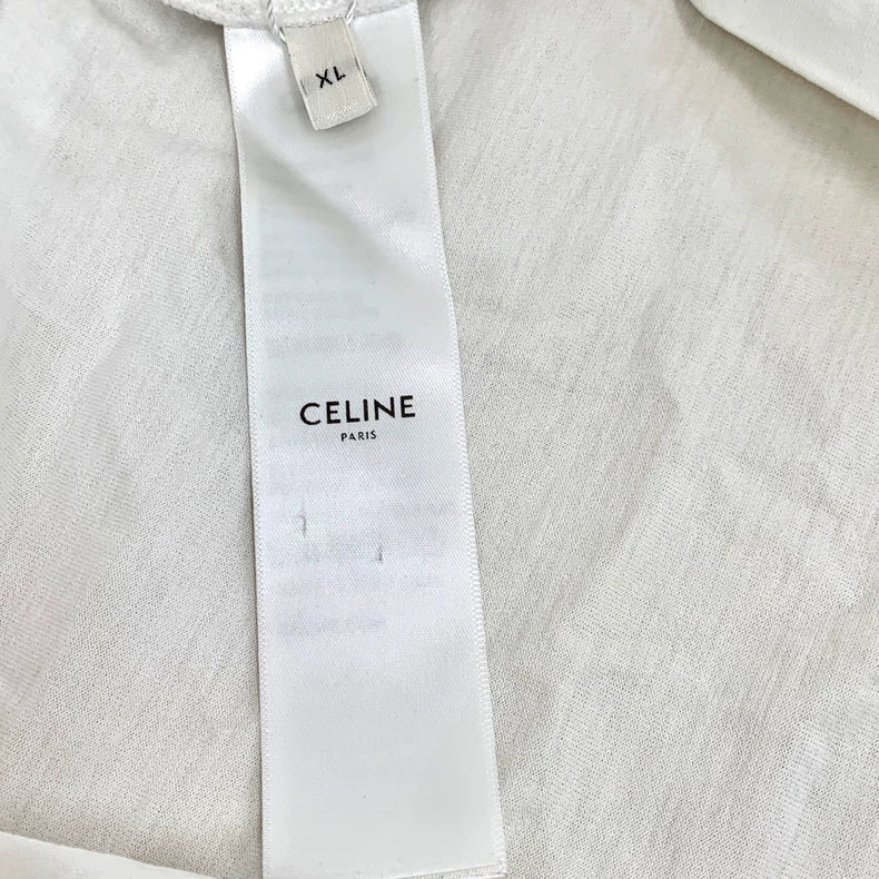 Celine Color Block Logo Long Sleeve T-Shirt