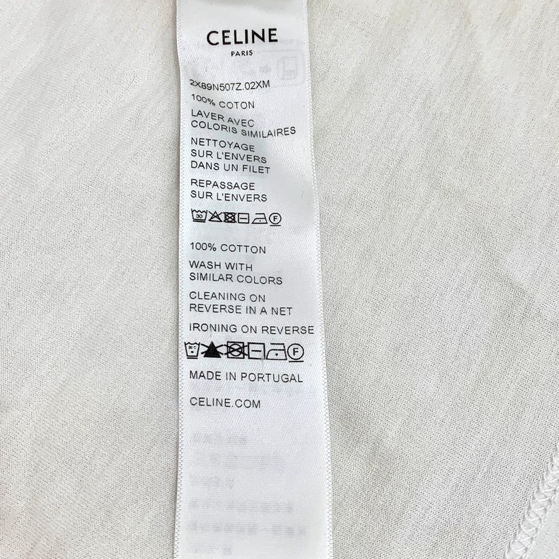 Celine Color Block Logo Long Sleeve T-Shirt