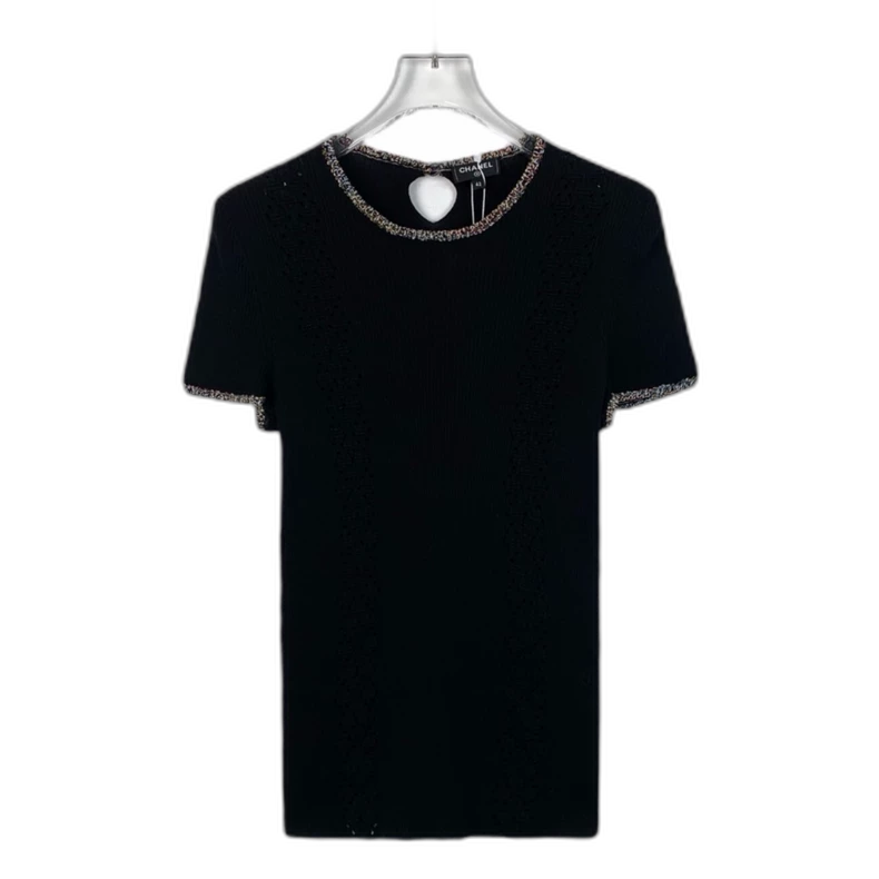 Black Lace Short Sleeve T-Shirt