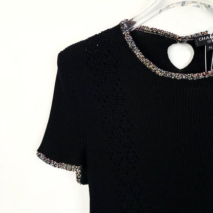 Black Lace Short Sleeve T-Shirt